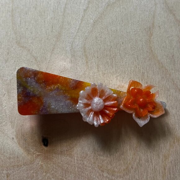 Colorful Resin Flower Hair Clips | Handmade | Buy 1 or Full Set - Picture 7 of 7